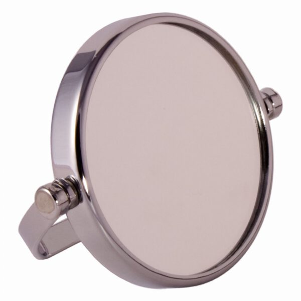 FMG Small Round Chrome Free Standing 7X Magnifying Travel Mirror 10cm Diameter-0