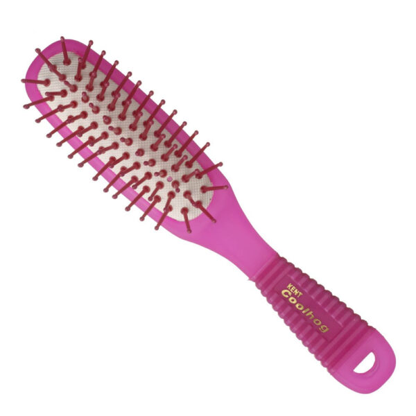 Kent Brushes Cool Hog Cushioned Nylon Ball Tipped Hair Brush - Pink
