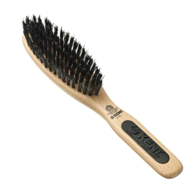 Kent Brushes PF05 Natural Shine Narrow Porcupine Hair Brush Beech Wood-0