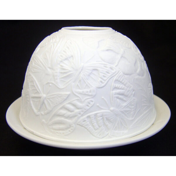 Fine Chinese Porcelain Lithophane Tea Light Holder - Lavender-5681