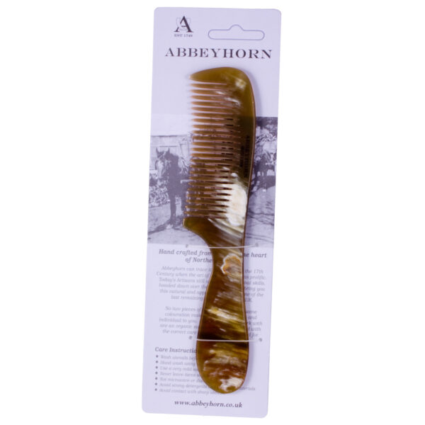 Abbeyhorn Hand Crafted Natural Horn Broad Tooth Comb